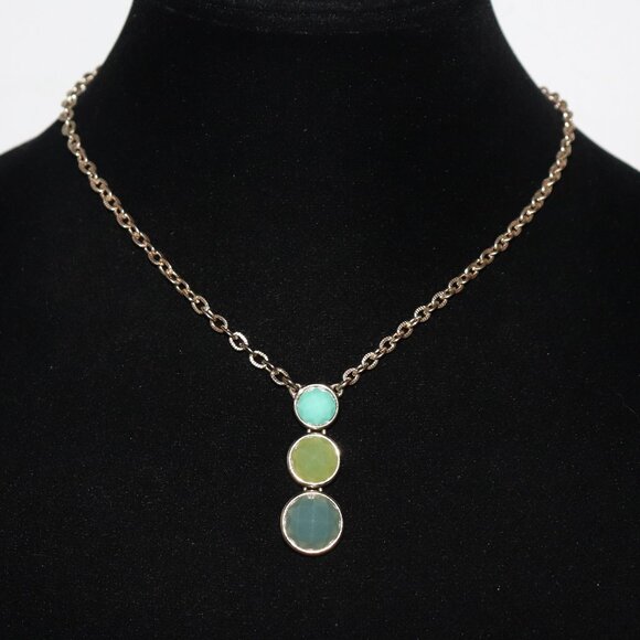 Beautiful gold, turquoise and green Trifari statement drop necklace 16-18" - Picture 1 of 5